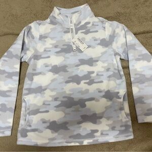 Girls Fleece Camo Quarter-Zip Sweater
